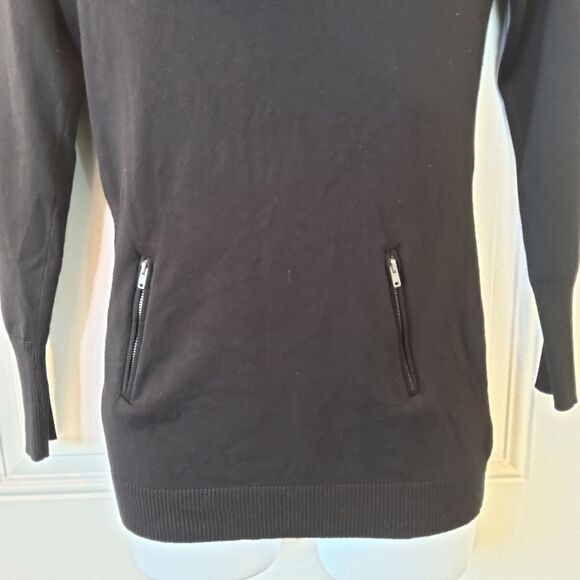 (3/$20) It's Our Time black long sleeve cowl neck sweater with zippered pockets - Picture 3 of 9